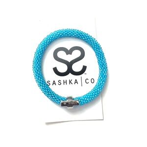 NEW Sashka Glass Beaded Bracelet with “+ Vibes” Charm